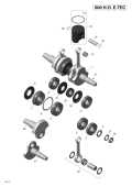 2014 MX Z - MXZ X 600HOE XS Crankshaft and Pistons parts diagram